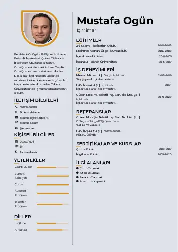 Mimar Cv Örnekleri cv indir